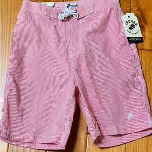 Trunks Surf & Swim Co Swim Shorts Red and White Stripes Size S - NWT